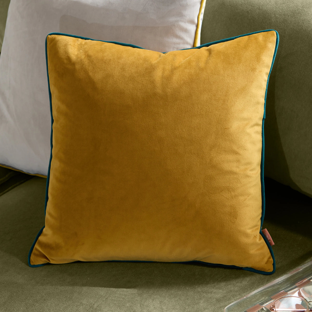 MERIDIAN VELVET FEATHER-FILLED CUSHION by Furn