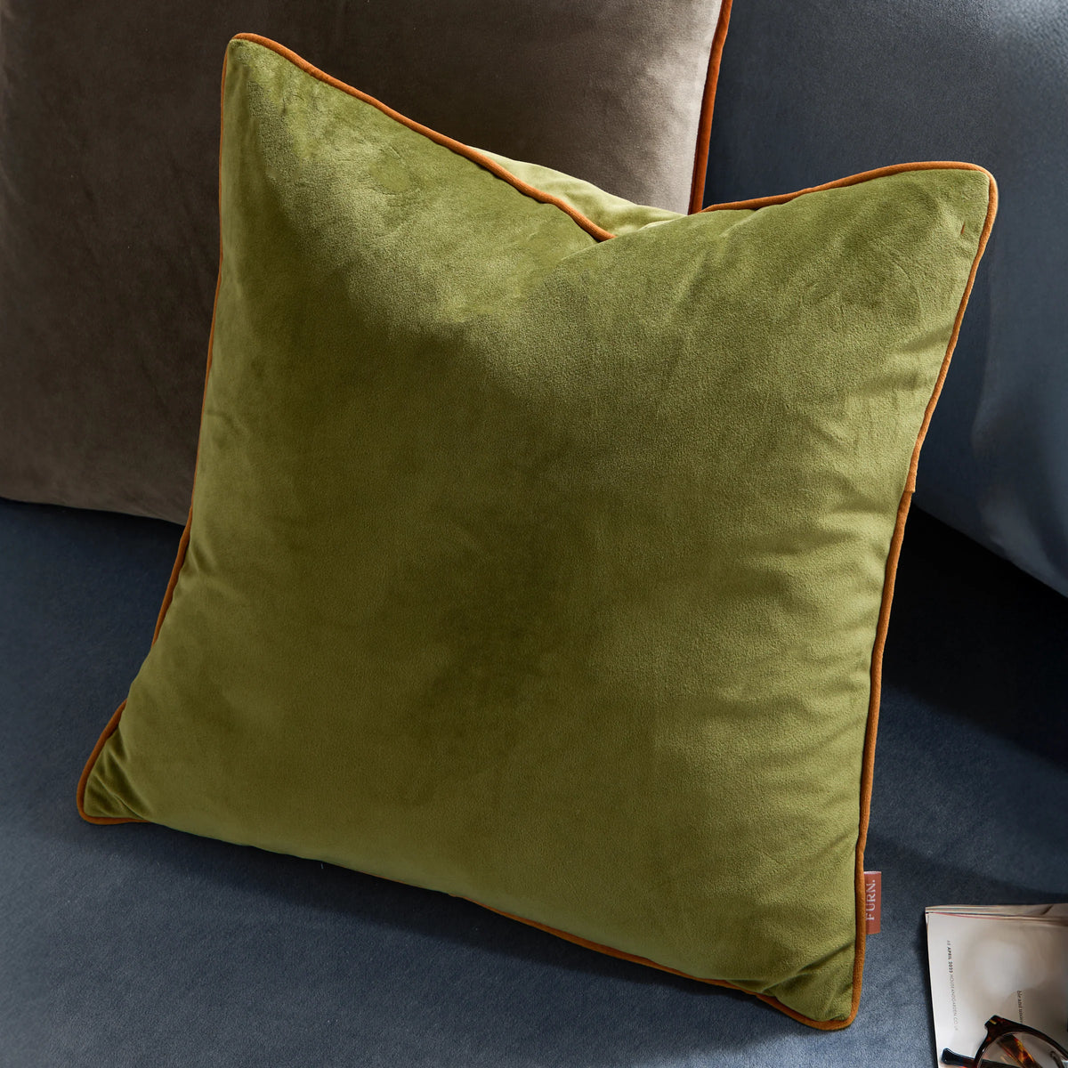 MERIDIAN VELVET FEATHER-FILLED CUSHION by Furn