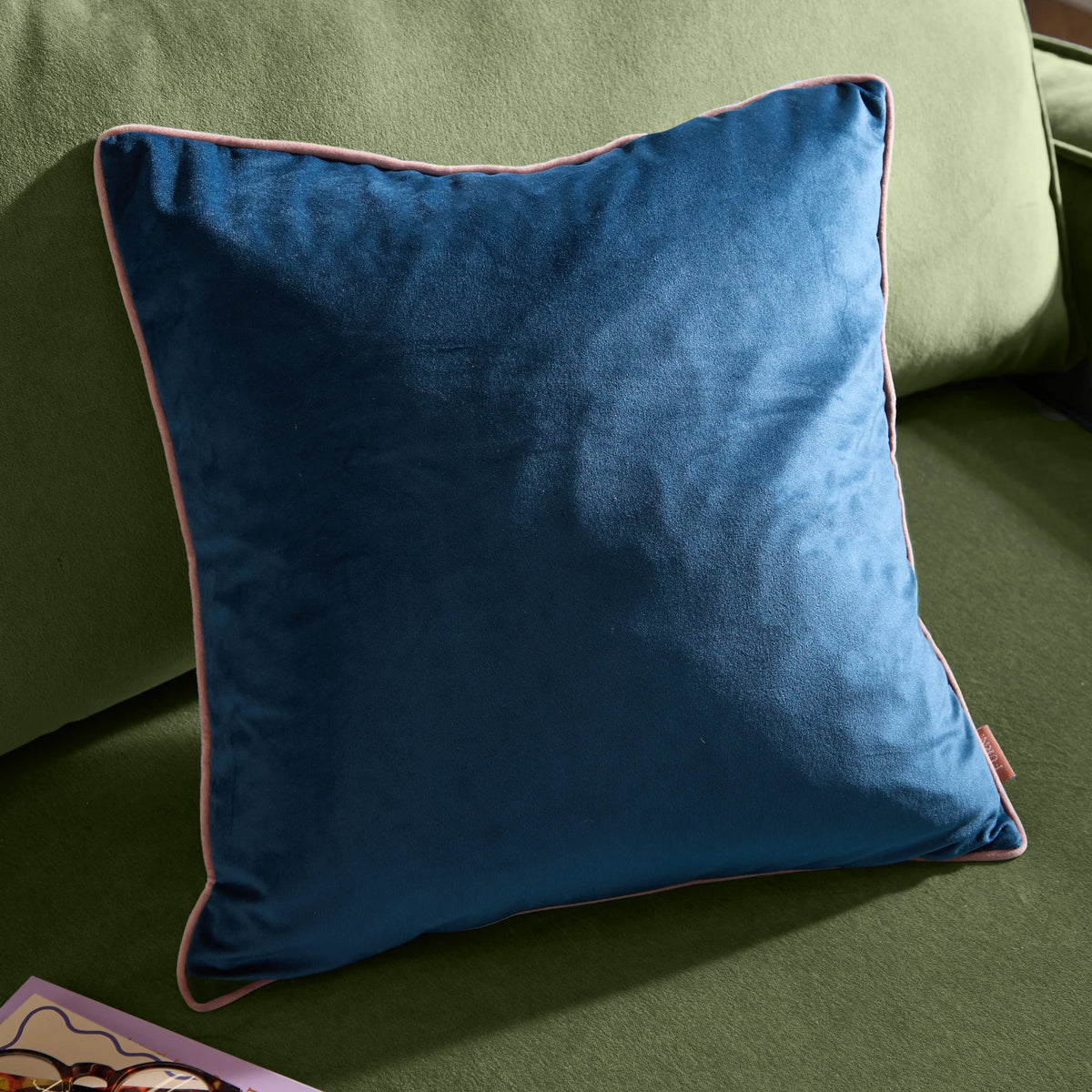 MERIDIAN VELVET FEATHER-FILLED CUSHION by Furn