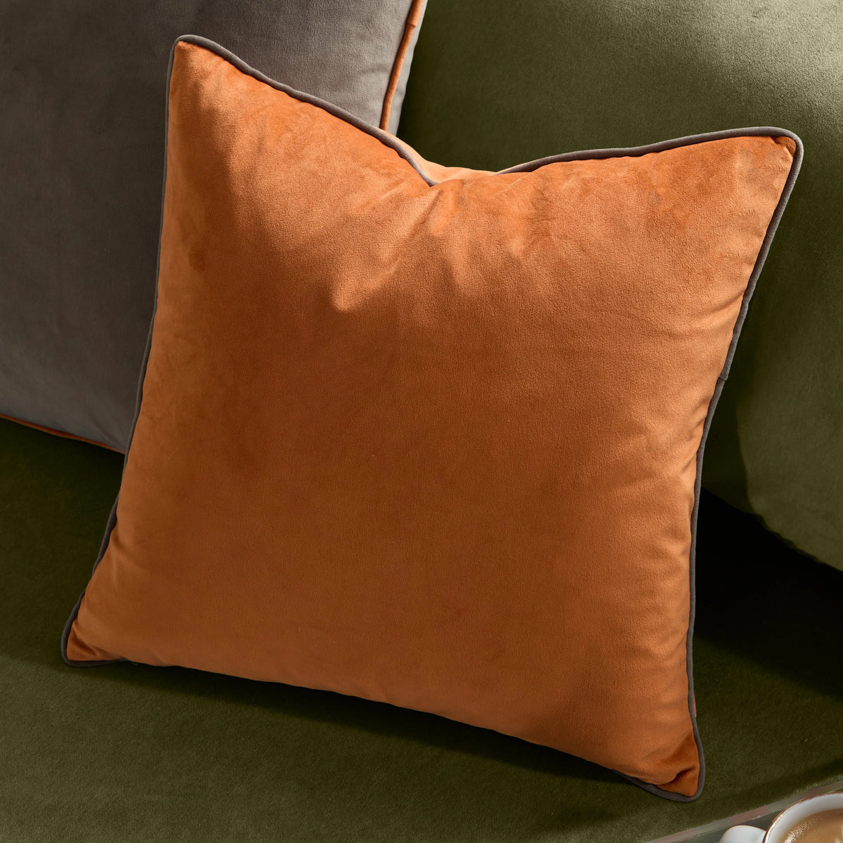 MERIDIAN VELVET FEATHER-FILLED CUSHION by Furn