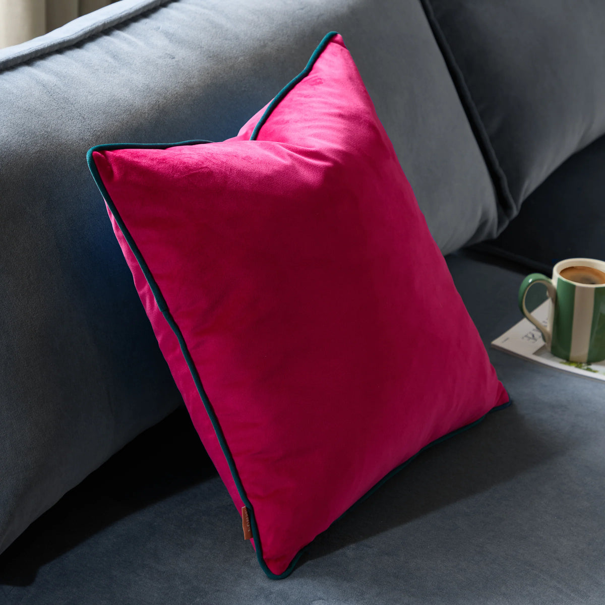 MERIDIAN VELVET FEATHER-FILLED CUSHION by Furn