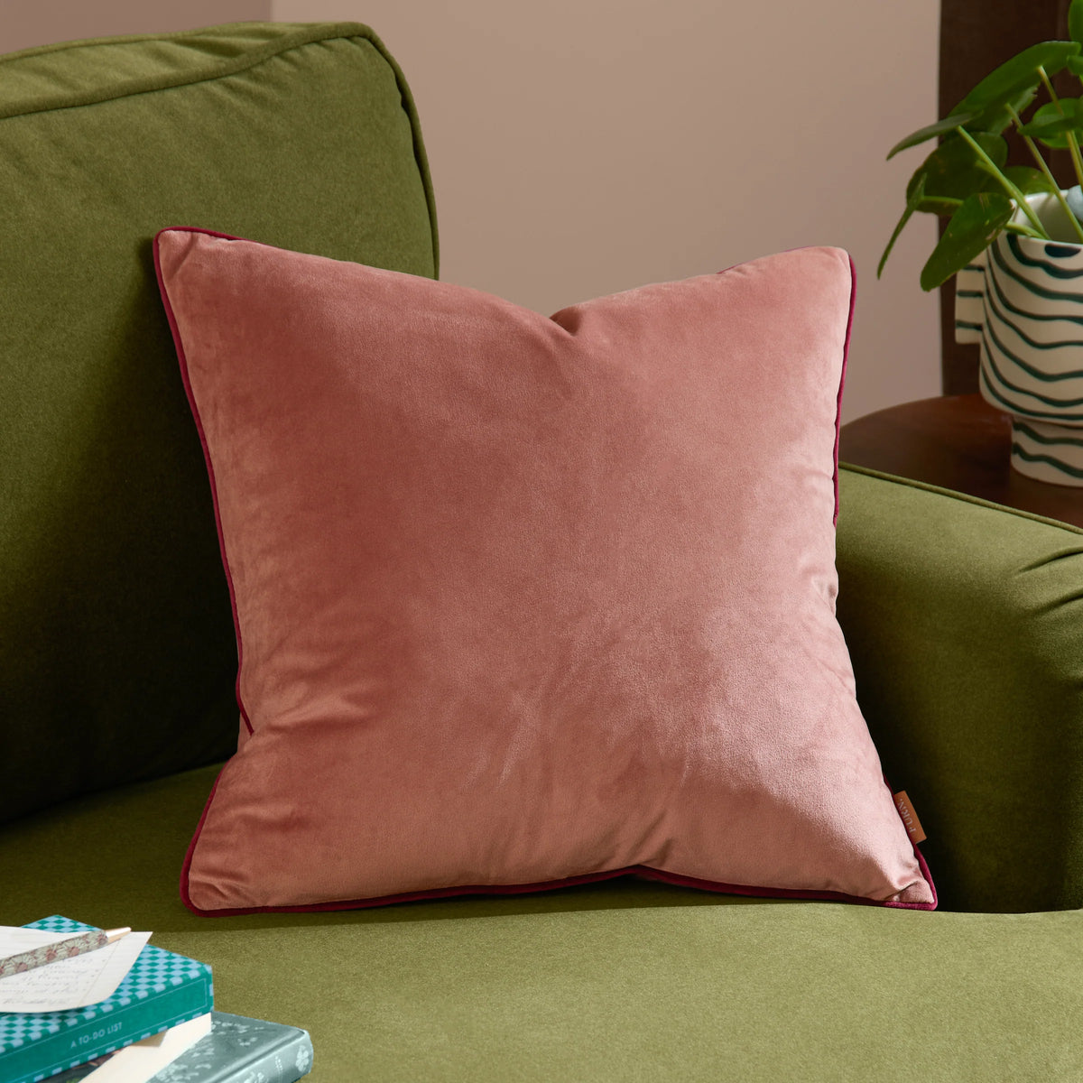 MERIDIAN VELVET FEATHER-FILLED CUSHION by Furn
