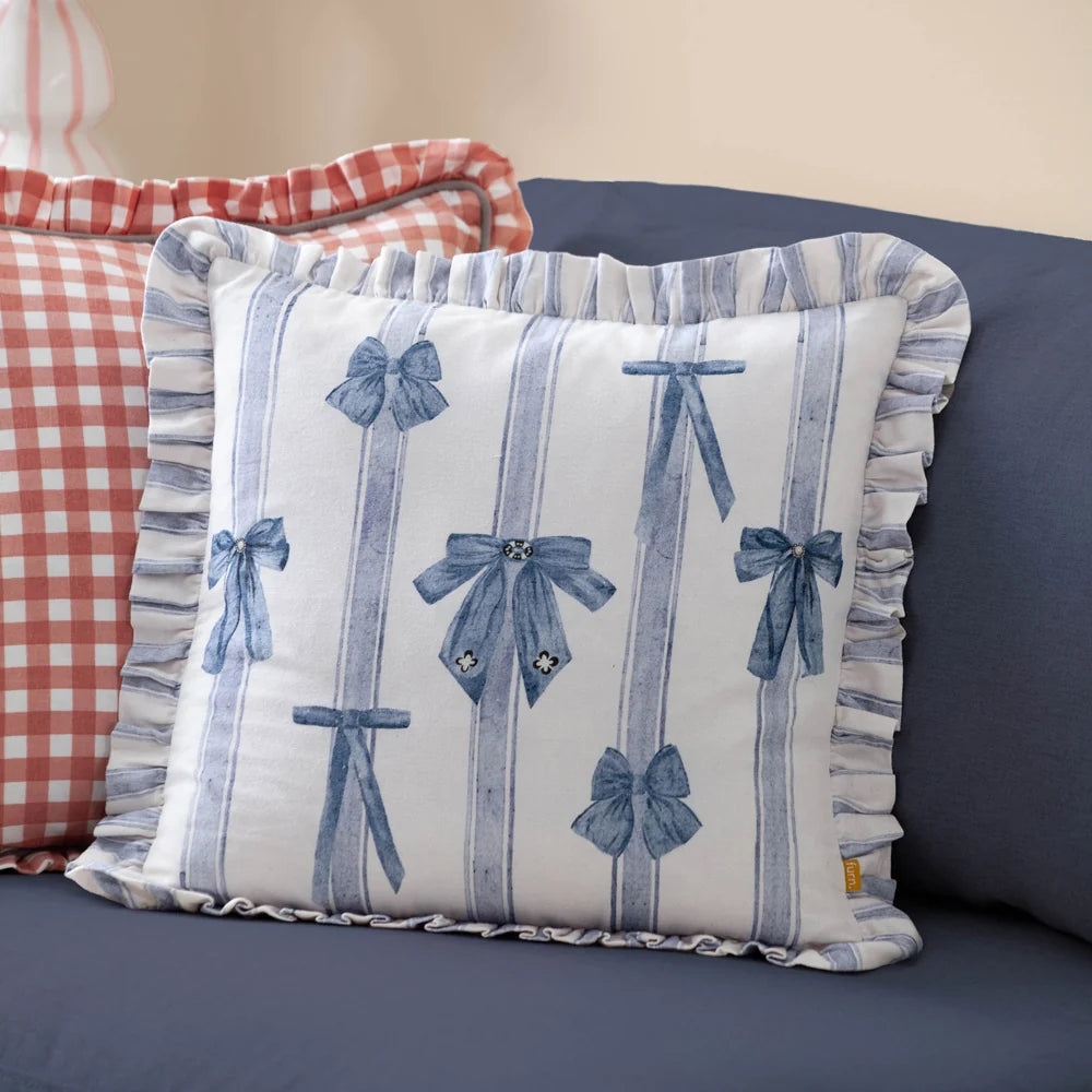 NOORTJE RUFFLE BOWS PRINTED CUSHION Multicolour by Furn