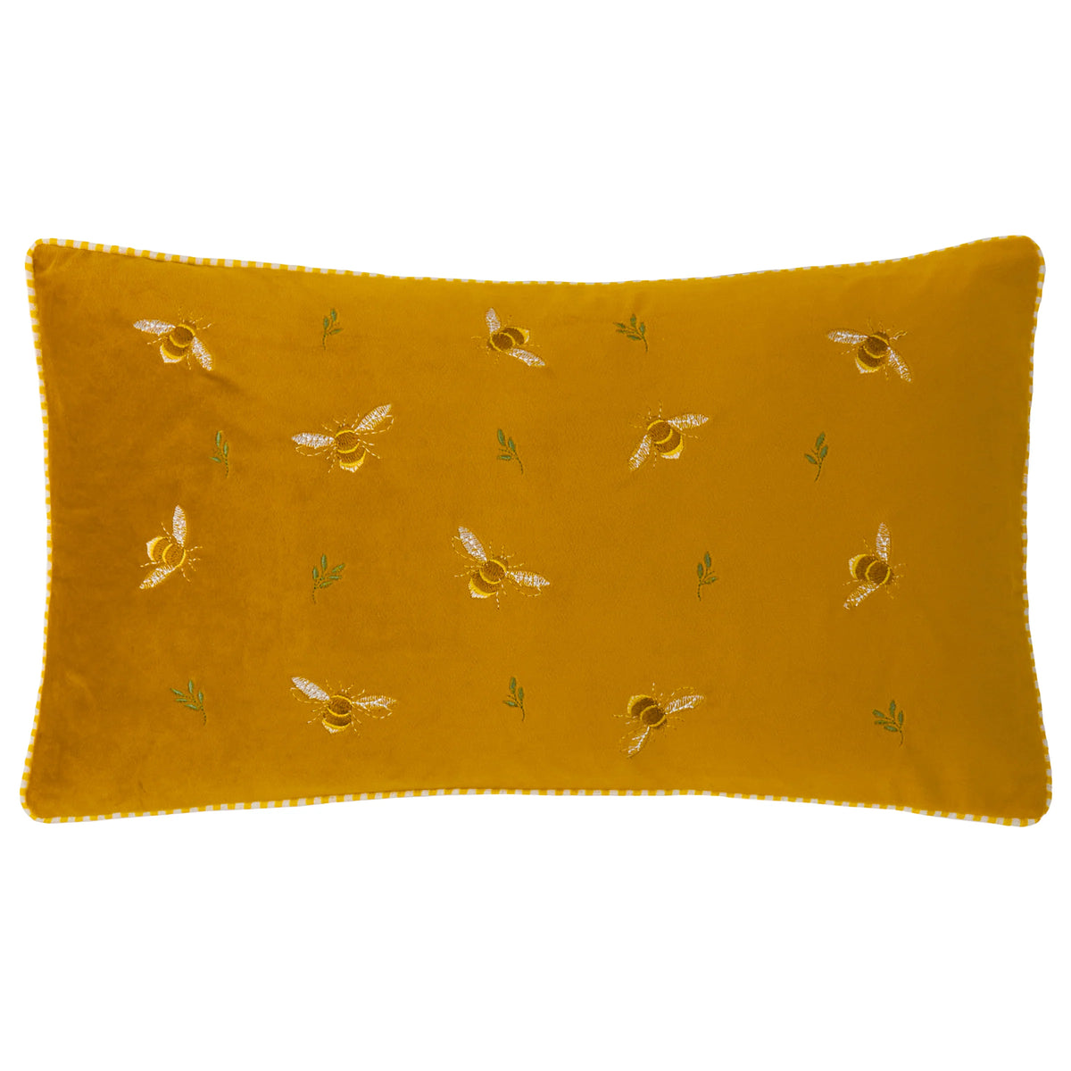 RAMBLE BEES EMBROIDERED VELVET CUSHION by Wylder