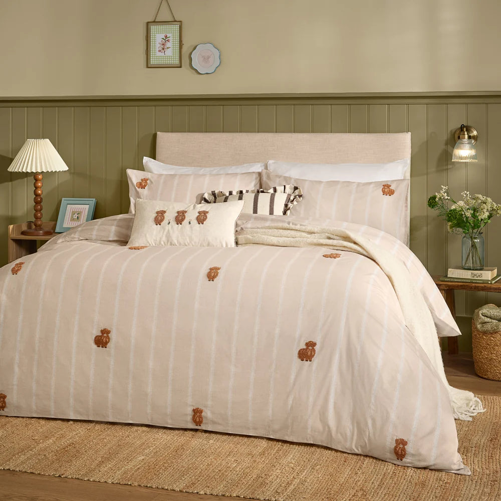 RAMBLE HIGHLAND COWS 100% COTTON DUVET COVER SET by Wylder