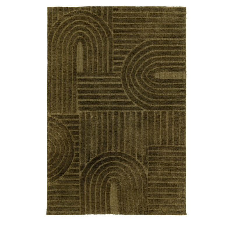 SASER GEOMETRIC RUG – NATURAL & OLIVE GREEN  | Gallery