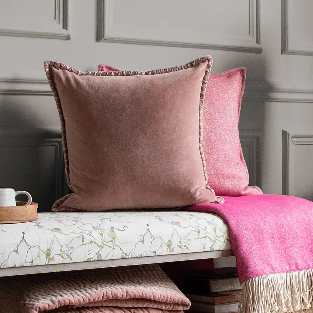 STITCH EMBROIDERED FEATHER FILLED CUSHION by ADDITIONS (Voyage Maison)