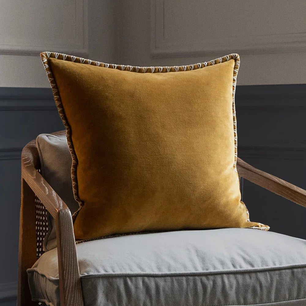 STITCH EMBROIDERED FEATHER FILLED CUSHION by ADDITIONS (Voyage Maison)
