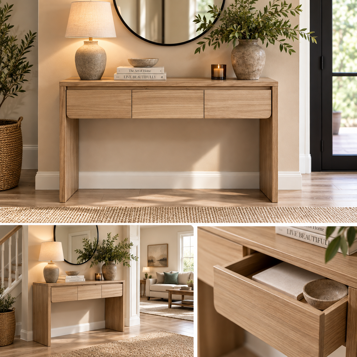 ARLO CONSOLE TABLE – NATURAL WOOD by simply Hazel