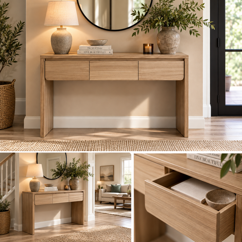 ARLO CONSOLE TABLE – NATURAL WOOD by simply Hazel