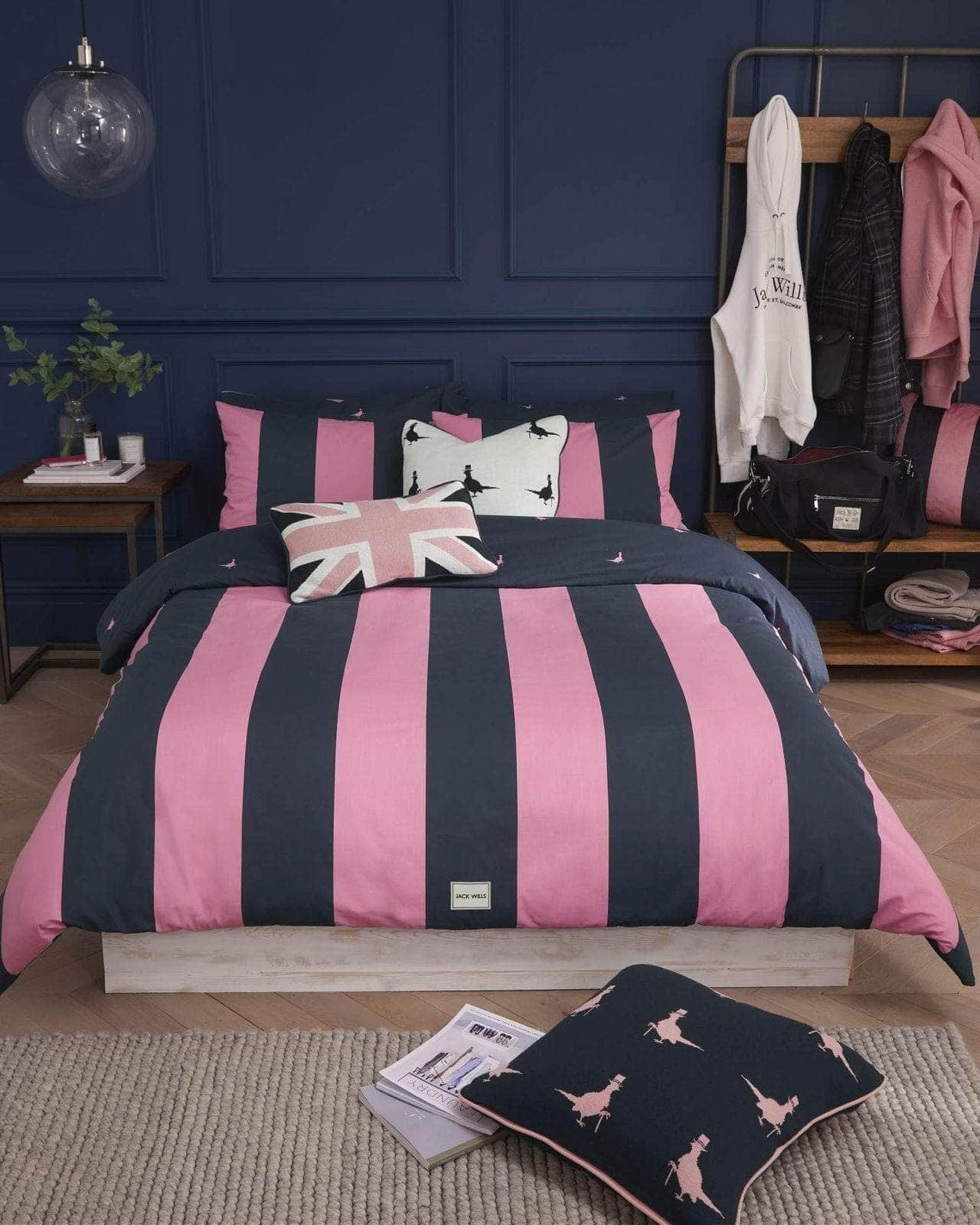 Ashley Wilde Bedspread Jack Wills Heritage Stripe Navy-Pink Bedding