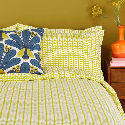 Ashley Wilde Bedspread Single Duvet set Tiny Stem Yellow Bedding by Orla Kiely