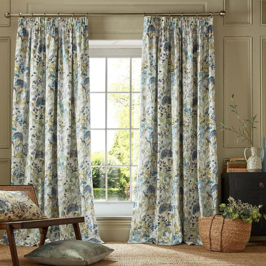 Ashley Wilde Designs Curtains Country Hedgerow - SKY (Voyage Maison) by Ashley Wilde (PENCIL PLEAT)