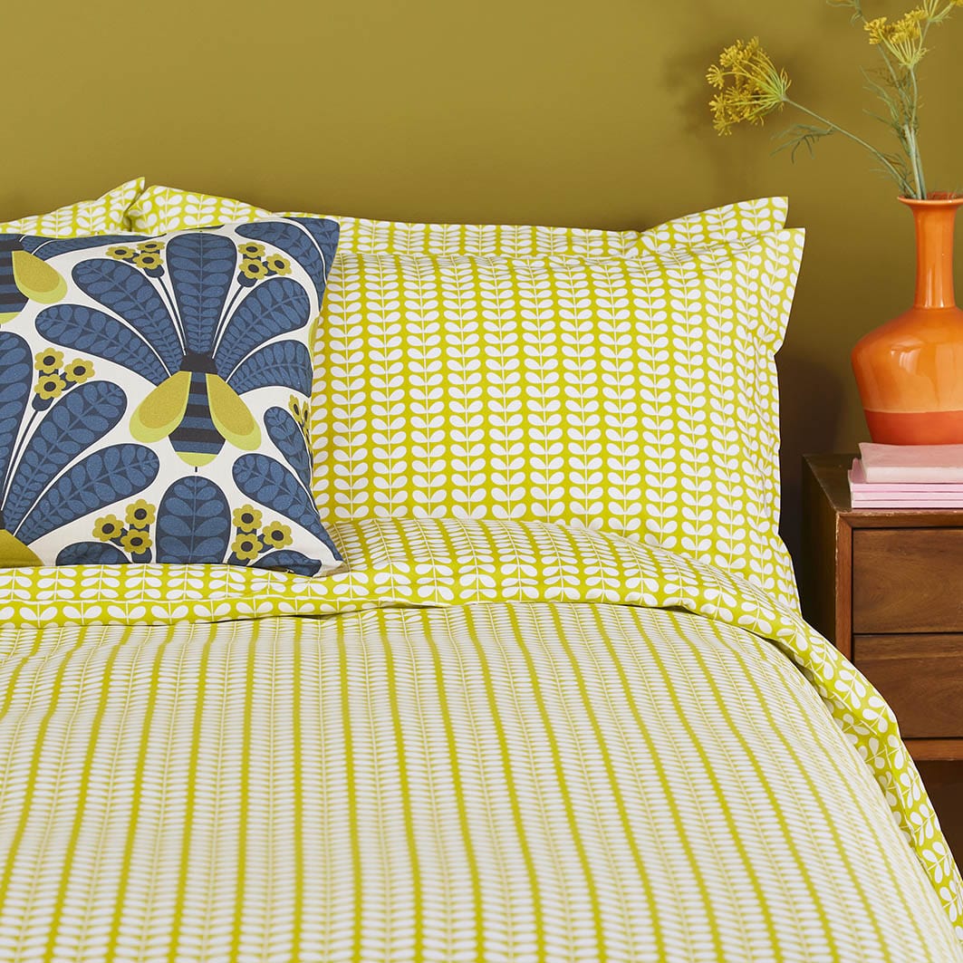 Ashley Wilde Interior Design Range Single Duvet set Tiny Stem Yellow Bedding by Orla Kiely