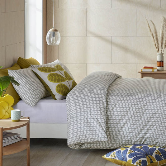 Ashley Wilde Interior Design Range Tiny Stem Grey Bedding by Orla Kiely