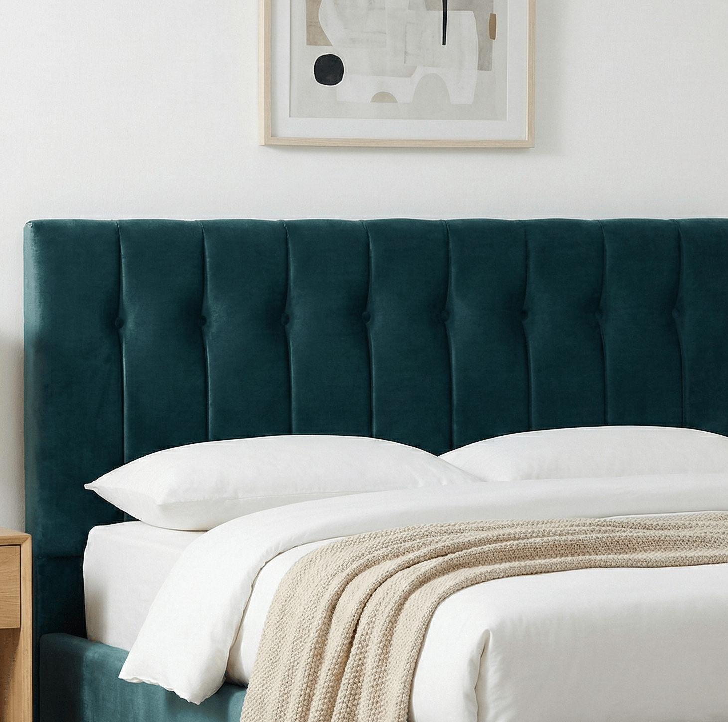 Aurora Aurora Headboard Single 3ft / Spiced Velvet Petrol AURORA STANDARD BUTTON TOP 27" HEADBOARD  by Aurora