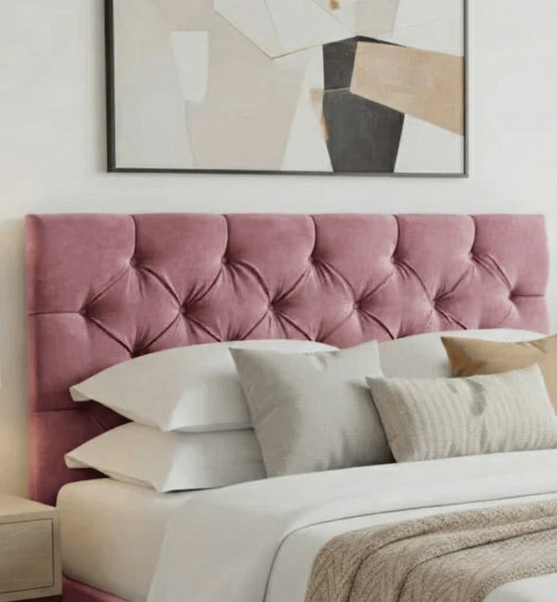 Aurora Aurora Headboard Single 3ft / Spiced Velvet Pink AURORA STANDARD DIAMOND 27" HEADBOARD by Aurora