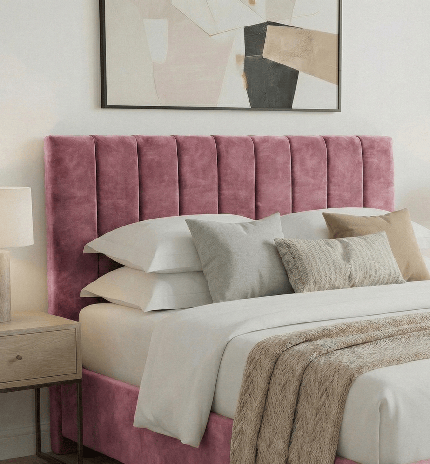 Aurora Aurora Headboard Single 3ft / Spiced Velvet Pink AURORA STANDARD FLORENCE 27" HEADBOARD by Aurora