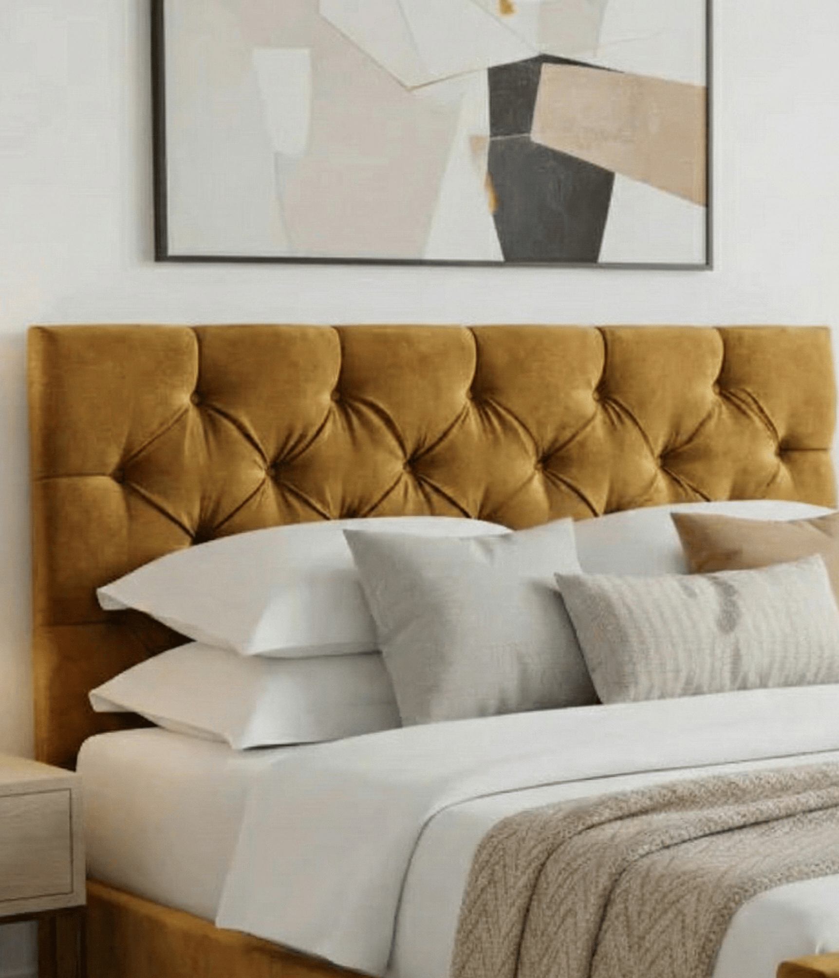 Aurora Aurora Headboard Single 3ft / Spiced Velvet Turmeric AURORA STANDARD DIAMOND 27" HEADBOARD by Aurora