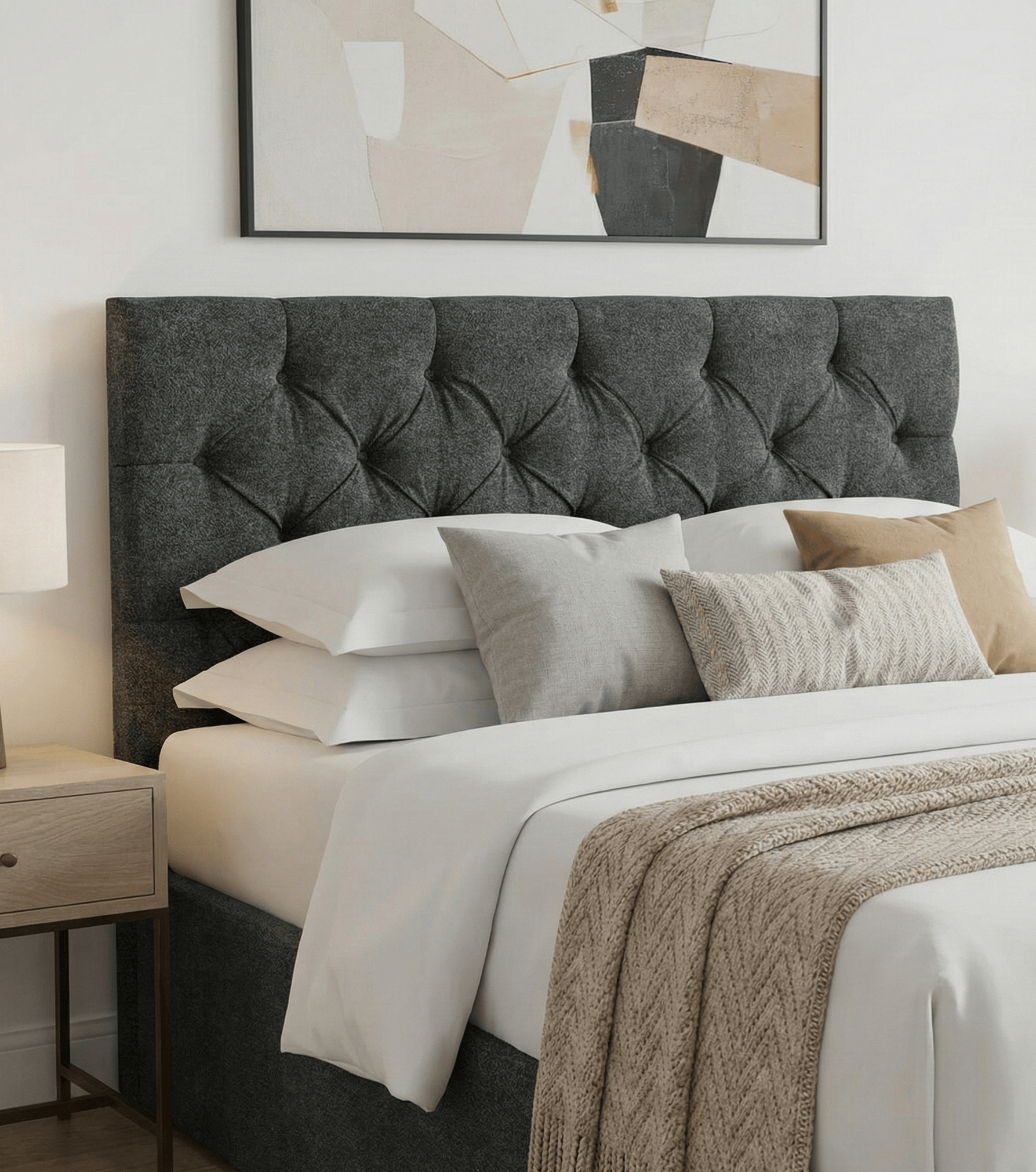 Aurora Aurora Headboard Single 3ft / Wool Shadow AURORA STANDARD DIAMOND 27" HEADBOARD by Aurora