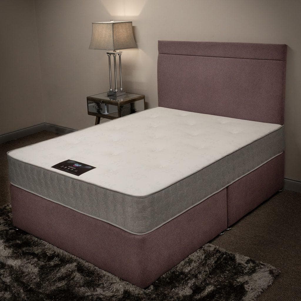 Aurora Bed Complete 3ft Single / No Drawer / Spiced Velvet Pink Aurora BED Divan base