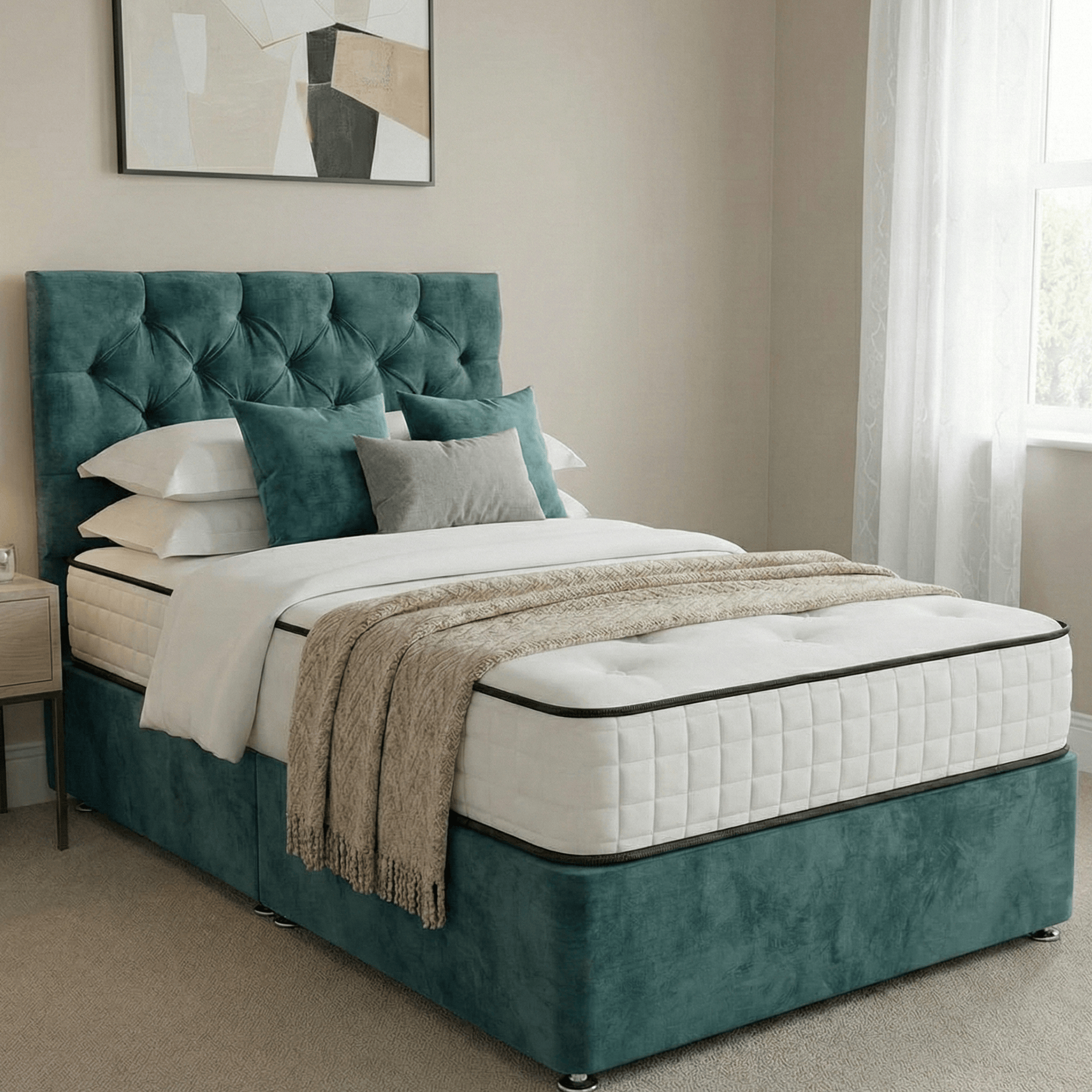 Aurora Bed Complete AURORA SPICED VELVET PETROL BUNDLE (3ft Single) by Aurora