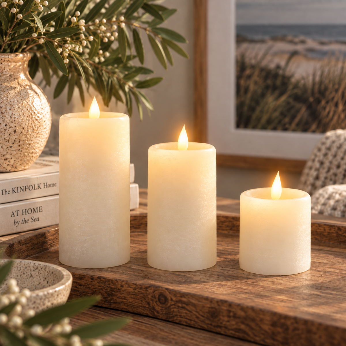 IVORY GLOW LED CANDLES – SET OF 3 Curated by simply Hazel