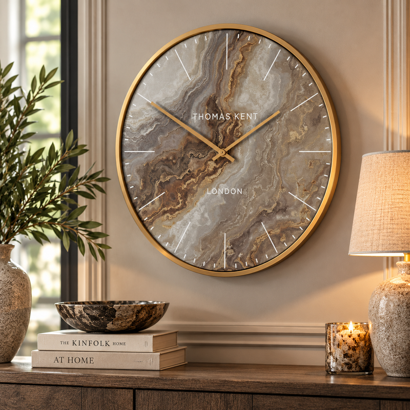OYSTER LARGE GRAND CLOCK – GLACIER & BRONZE Curated by simply Hazel