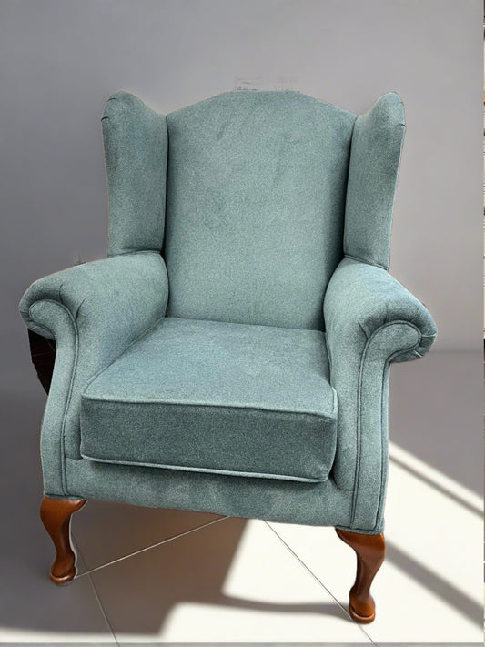 Bespoke Queen Anne Chair Queen Anne custom Irish Made wingback armchair in a choice of luxurious fabrics