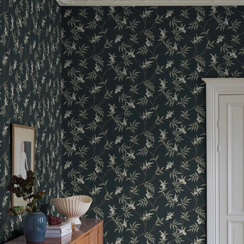 Floral Tree Black – by Boråstapeter
