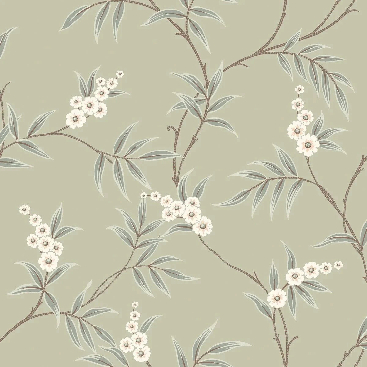 Boråstapeter Boråstapeter Wallpaper Floral Tree Green – by Boråstapeter