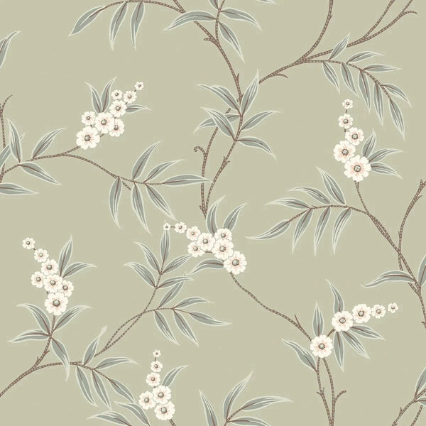 Floral Tree Green – by Boråstapeter