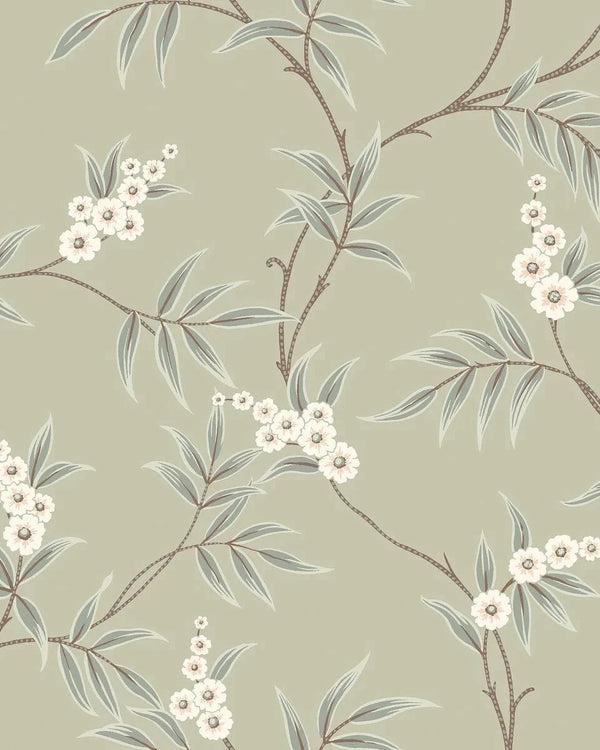 Floral Tree Green – by Boråstapeter