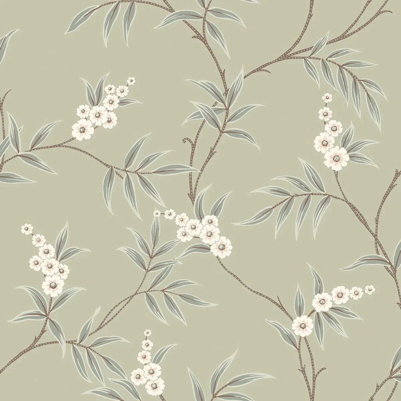 Floral Tree Green – by Boråstapeter