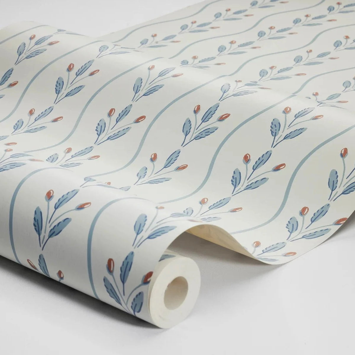 Boråstapeter Boråstapeter Wallpaper Flower Buds Blue Wallpaper by Boråstapeter (10 metre roll)