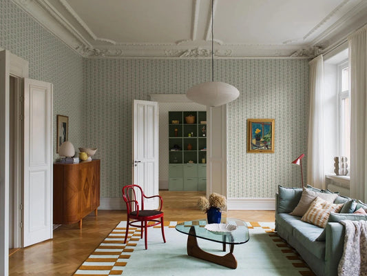 Boråstapeter Boråstapeter Wallpaper Flower Buds Green Wallpaper by Boråstapeter (10 metre roll)