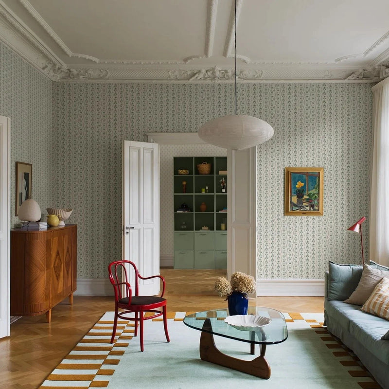 Flower Buds Green Wallpaper by Boråstapeter (10 metre roll)
