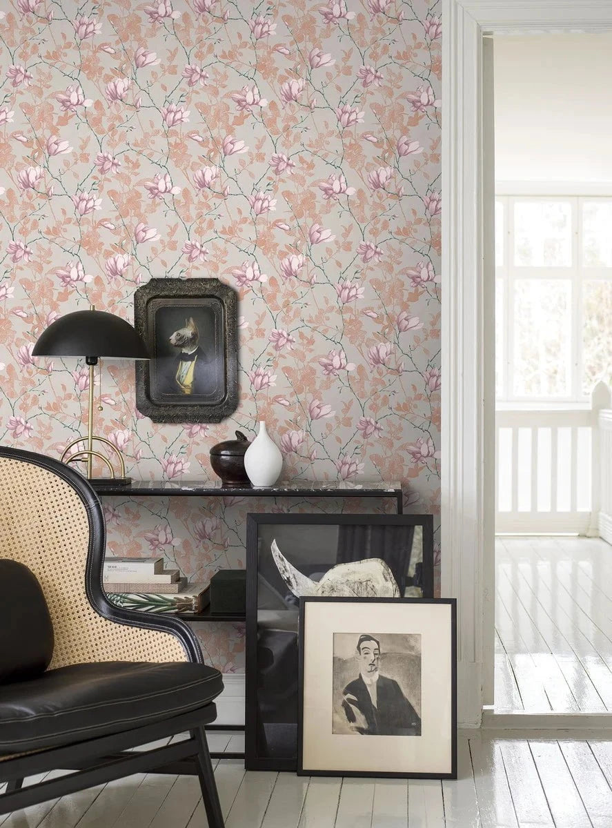 Boråstapeter Boråstapeter Wallpaper Lilly Tree Blush Wallpaper by Boråstapeter (10 metre roll)