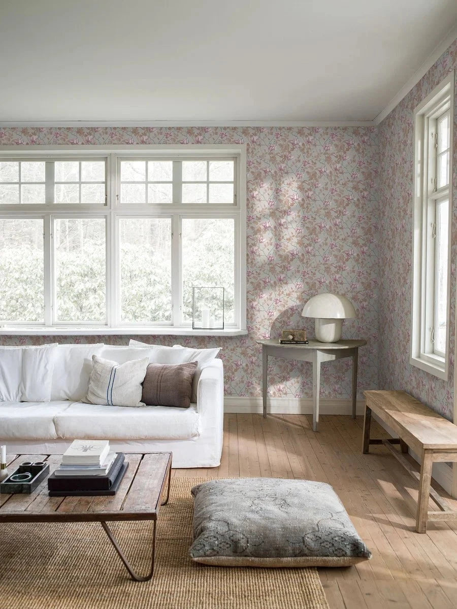 Boråstapeter Boråstapeter Wallpaper Lilly Tree Blush Wallpaper by Boråstapeter (10 metre roll)