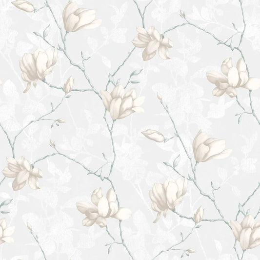 Boråstapeter Boråstapeter Wallpaper Lilly Tree White Wallpaper by Boråstapeter (10 metre roll)