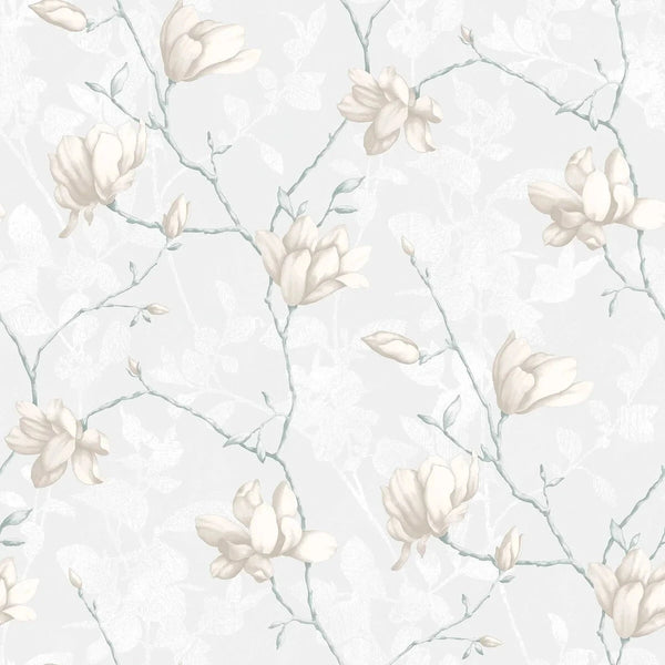 Lilly Tree White Wallpaper by Boråstapeter (10 metre roll)