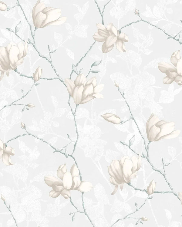 Lilly Tree White Wallpaper by Boråstapeter (10 metre roll)