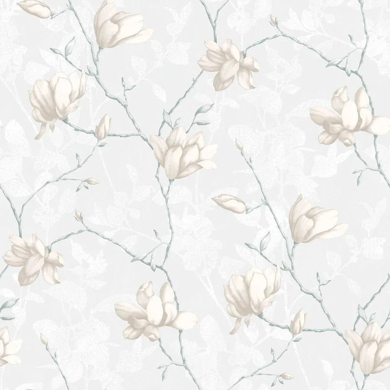 Lilly Tree White Wallpaper by Boråstapeter (10 metre roll)