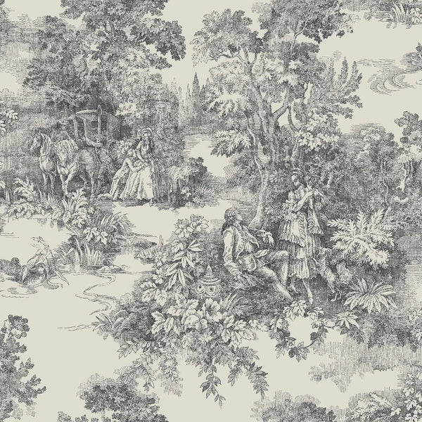 Toile de Jouy Black – by Boråstapeter