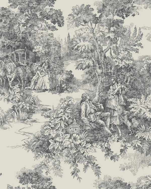 Toile de Jouy Black – by Boråstapeter