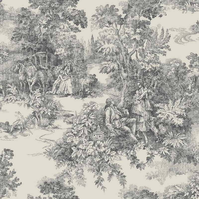 Toile de Jouy Black – by Boråstapeter
