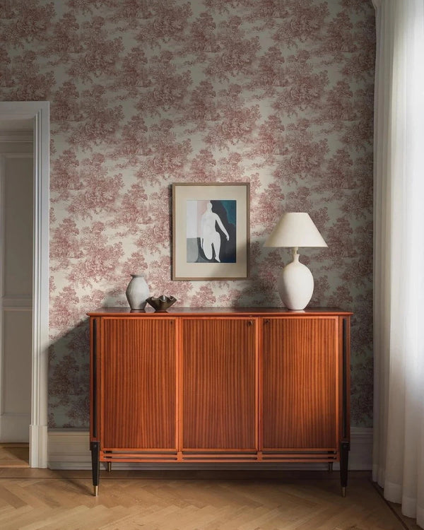 Toile de Jouy Red – by Boråstapeter