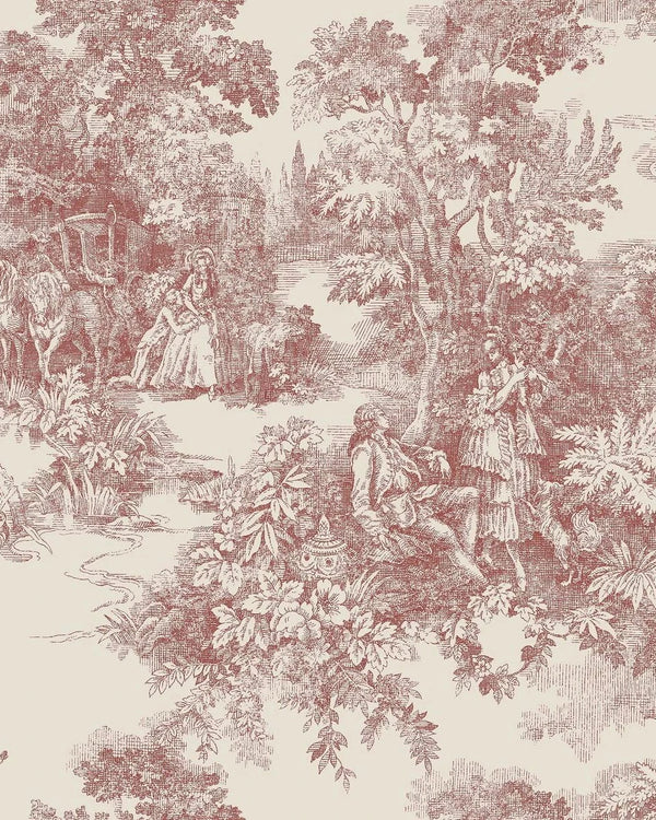 Toile de Jouy Red – by Boråstapeter