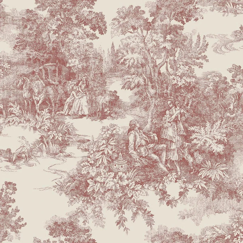 Toile de Jouy Red – by Boråstapeter