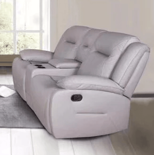 Brennans suite Sherwood 2 Seater Recliner with console – Full Leather in Taupe
